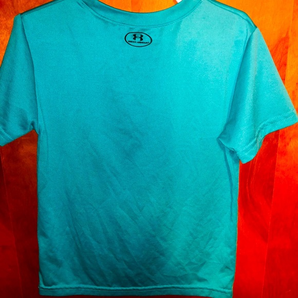 Teal blue, black and silver Kids Under Armour T-shirt - Picture 2 of 3
